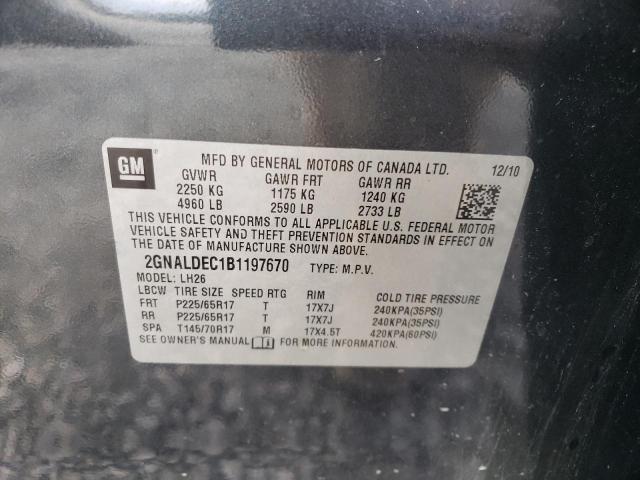 Photo 12 VIN: 2GNALDEC1B1197670 - CHEVROLET EQUINOX LT 