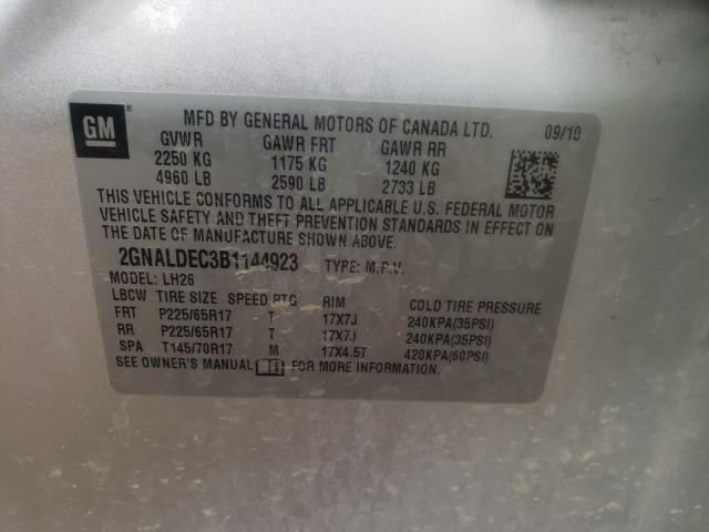 Photo 9 VIN: 2GNALDEC3B1144923 - CHEVROLET EQUINOX LT 