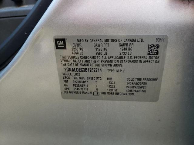 Photo 9 VIN: 2GNALDEC3B1262714 - CHEVROLET EQUINOX LT 