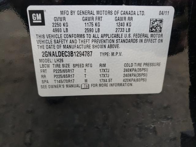 Photo 9 VIN: 2GNALDEC3B1294787 - CHEVROLET EQUINOX LT 