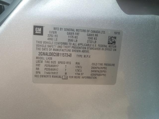 Photo 9 VIN: 2GNALDEC5B1157348 - CHEVROLET EQUINOX LT 