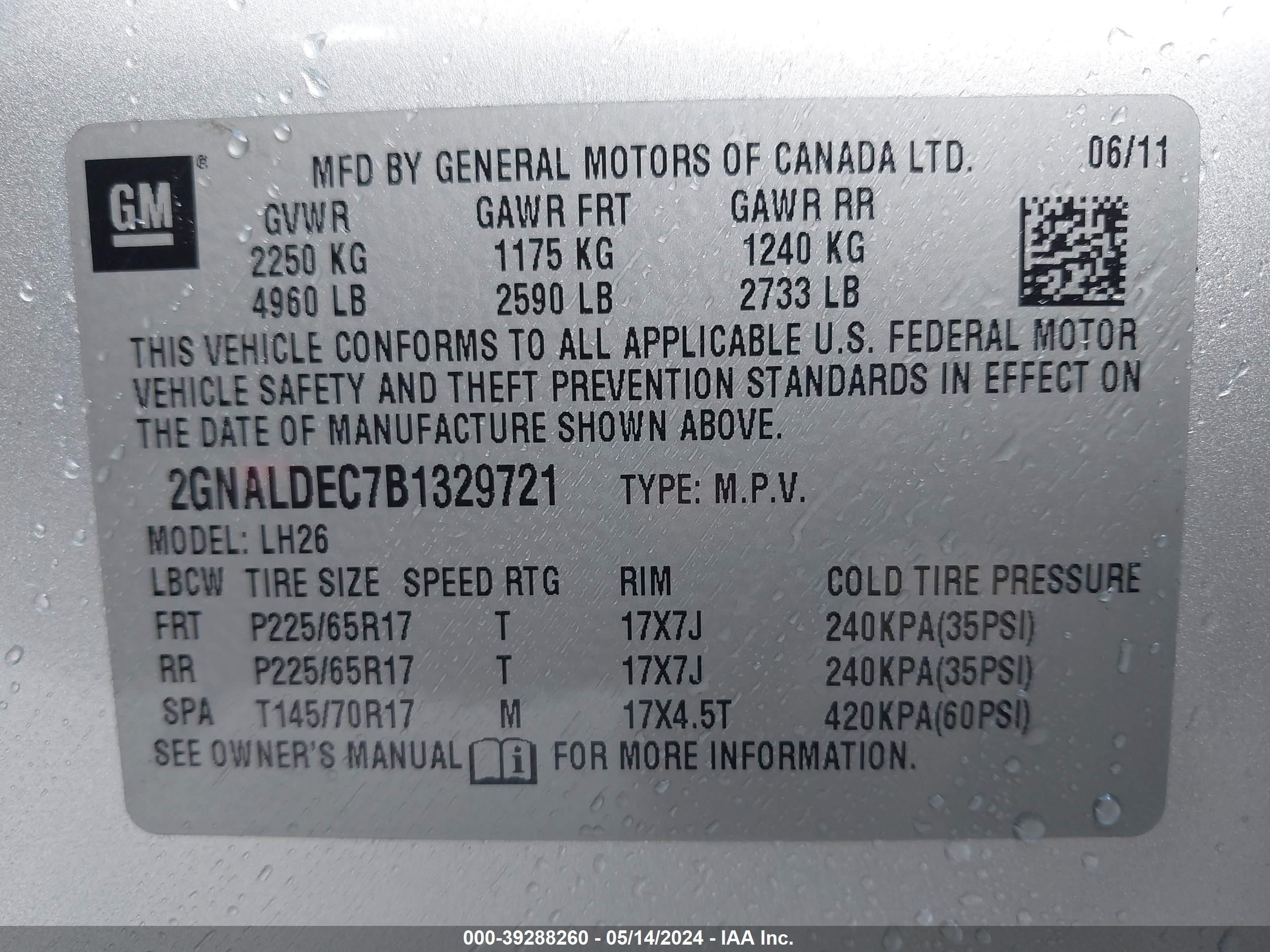 Photo 8 VIN: 2GNALDEC7B1329721 - CHEVROLET EQUINOX 