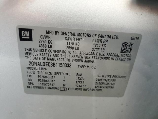 Photo 11 VIN: 2GNALDEC8B1158333 - CHEVROLET EQUINOX 