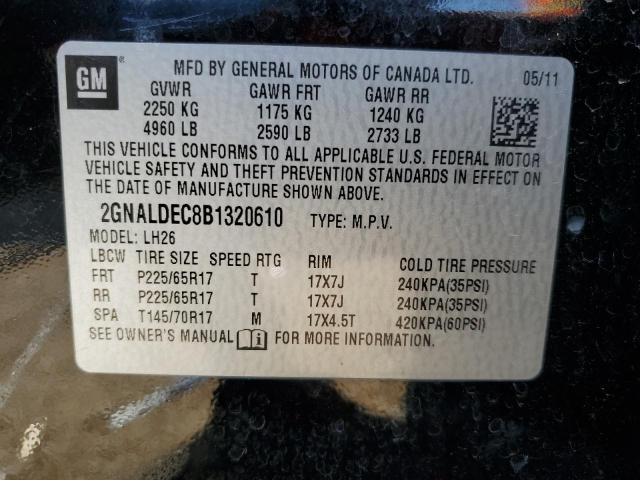 Photo 9 VIN: 2GNALDEC8B1320610 - CHEVROLET EQUINOX LT 