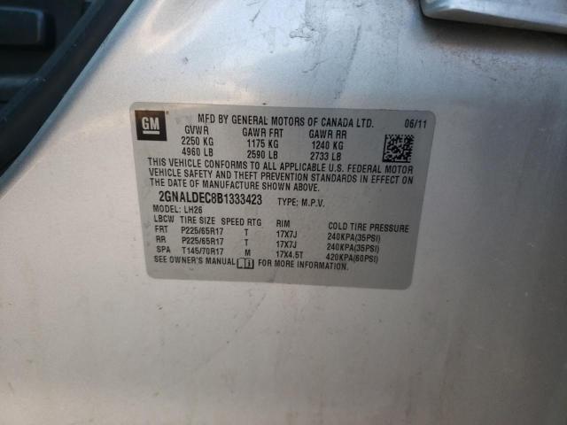 Photo 9 VIN: 2GNALDEC8B1333423 - CHEVROLET EQUINOX LT 