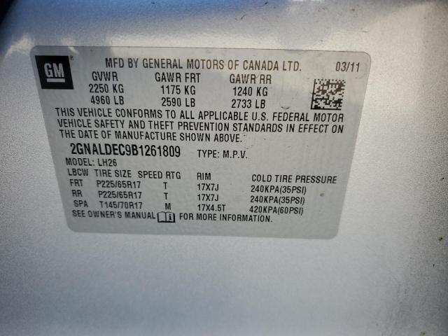 Photo 9 VIN: 2GNALDEC9B1261809 - CHEVROLET EQUINOX LT 