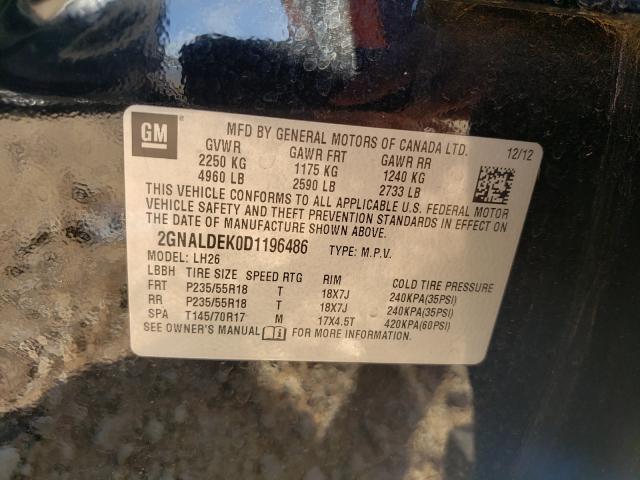 Photo 9 VIN: 2GNALDEK0D1196486 - CHEVROLET EQUINOX LT 