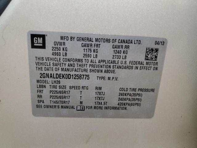 Photo 13 VIN: 2GNALDEK0D1258775 - CHEVROLET EQUINOX LT 