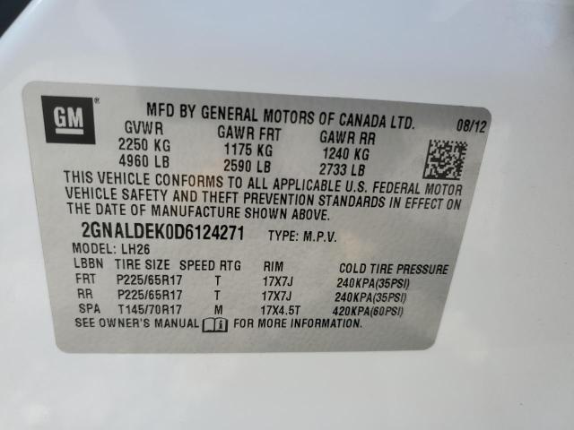 Photo 12 VIN: 2GNALDEK0D6124271 - CHEVROLET EQUINOX 