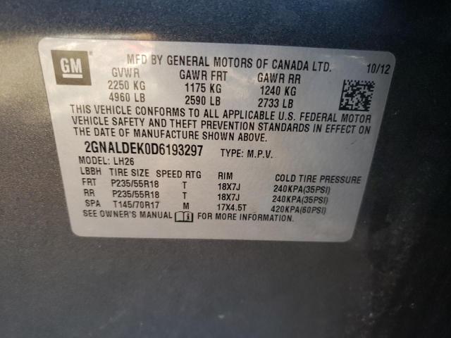 Photo 13 VIN: 2GNALDEK0D6193297 - CHEVROLET EQUINOX LT 