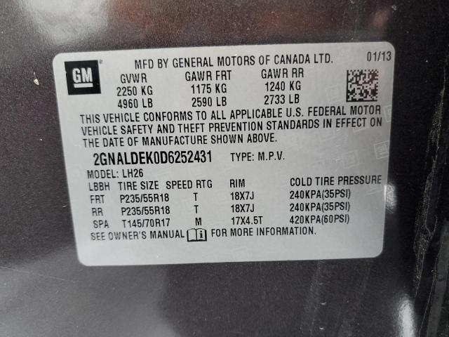 Photo 12 VIN: 2GNALDEK0D6252431 - CHEVROLET EQUINOX LT 