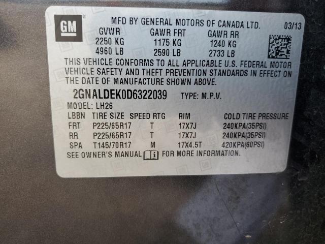 Photo 12 VIN: 2GNALDEK0D6322039 - CHEVROLET EQUINOX LT 