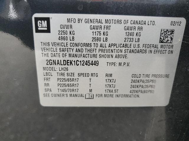 Photo 11 VIN: 2GNALDEK1C1245449 - CHEVROLET EQUINOX 