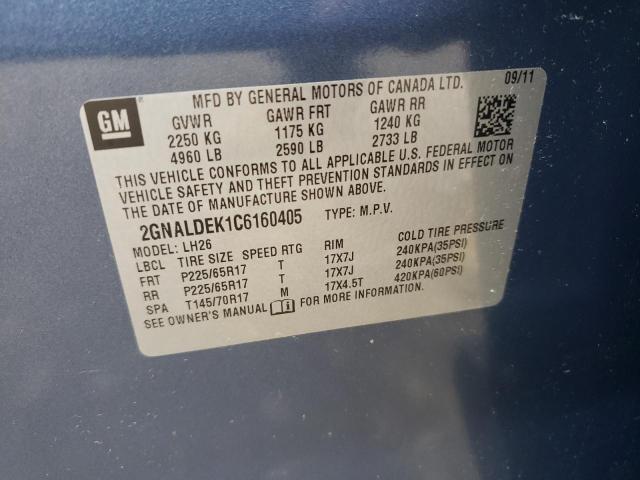 Photo 9 VIN: 2GNALDEK1C6160405 - CHEVROLET EQUINOX LT 