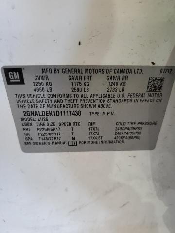 Photo 11 VIN: 2GNALDEK1D1117438 - CHEVROLET EQUINOX 