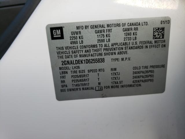 Photo 9 VIN: 2GNALDEK1D6255838 - CHEVROLET EQUINOX LT 