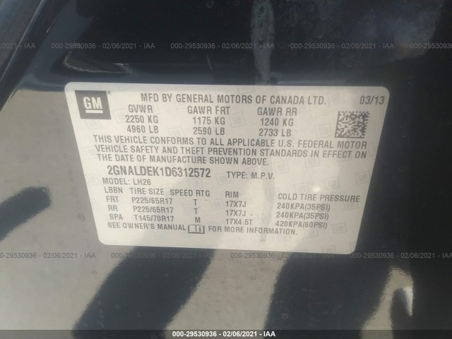 Photo 8 VIN: 2GNALDEK1D6312572 - CHEVROLET EQUINOX 