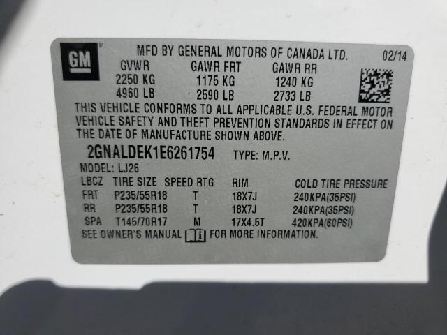 Photo 12 VIN: 2GNALDEK1E6261754 - CHEVROLET EQUINOX LT 