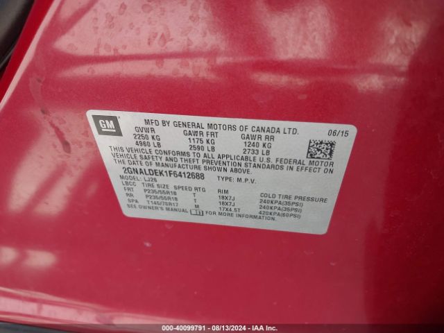 Photo 8 VIN: 2GNALDEK1F6412688 - CHEVROLET EQUINOX 