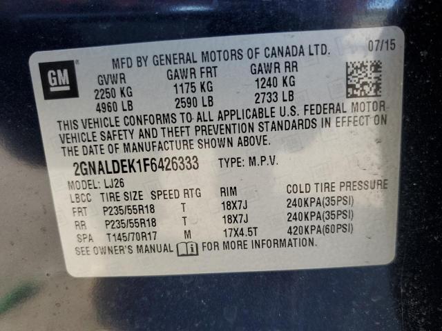 Photo 13 VIN: 2GNALDEK1F6426333 - CHEVROLET EQUINOX LT 