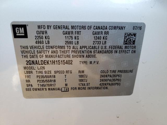 Photo 12 VIN: 2GNALDEK1H1515402 - CHEVROLET EQUINOX PR 