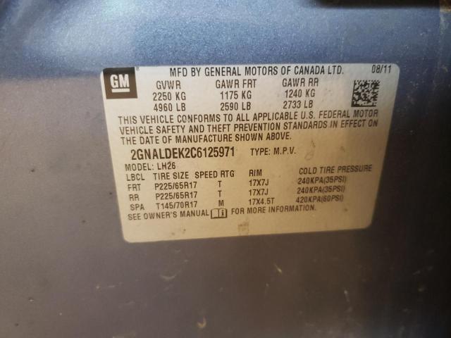 Photo 9 VIN: 2GNALDEK2C6125971 - CHEVROLET EQUINOX LT 