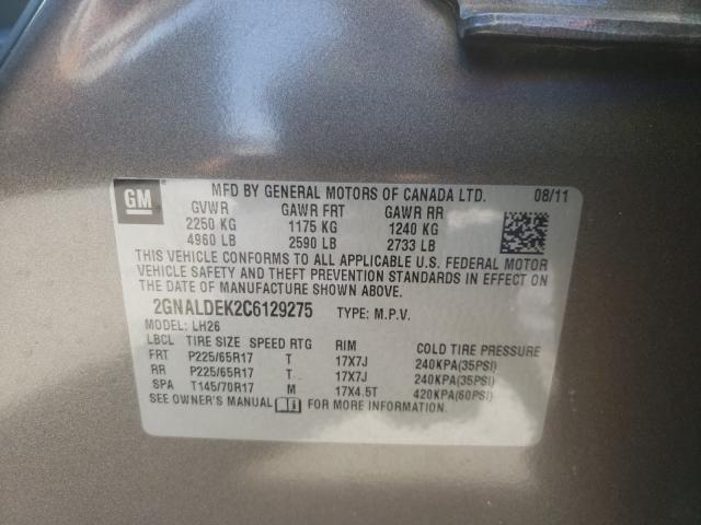 Photo 9 VIN: 2GNALDEK2C6129275 - CHEVROLET EQUINOX LT 