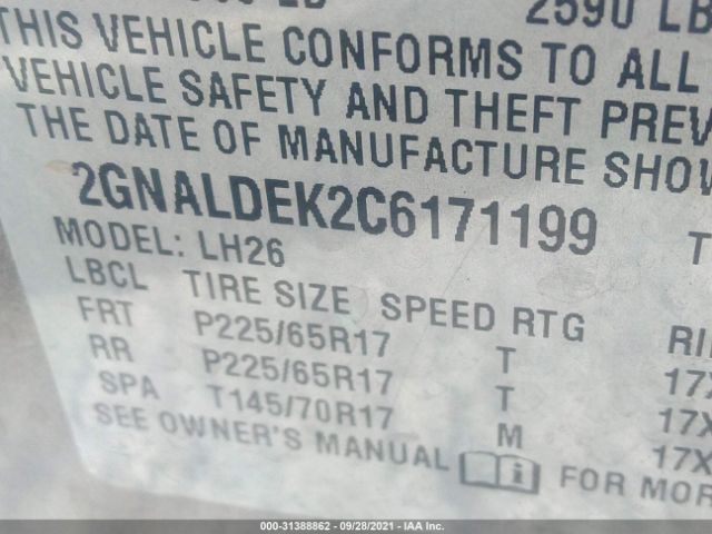 Photo 8 VIN: 2GNALDEK2C6171199 - CHEVROLET EQUINOX 