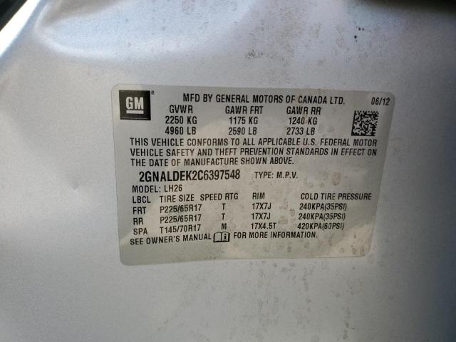 Photo 12 VIN: 2GNALDEK2C6397548 - CHEVROLET EQUINOX LT 