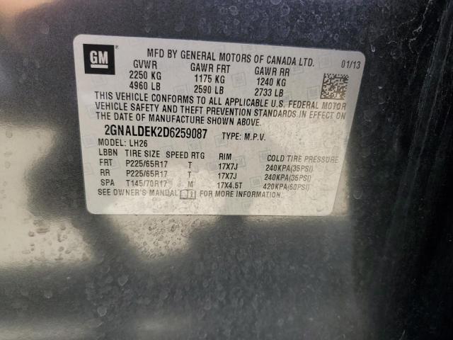 Photo 12 VIN: 2GNALDEK2D6259087 - CHEVROLET EQUINOX 