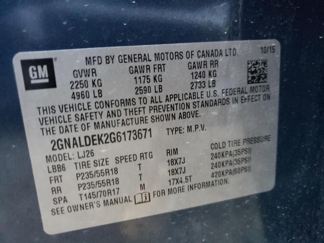 Photo 9 VIN: 2GNALDEK2G6173671 - CHEVROLET EQUINOX LT 