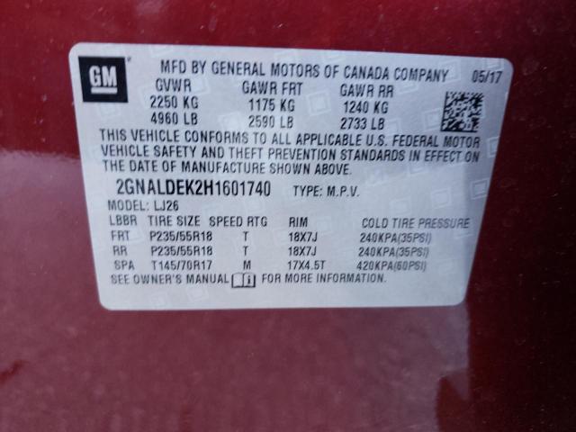 Photo 11 VIN: 2GNALDEK2H1601740 - CHEVROLET EQUINOX 