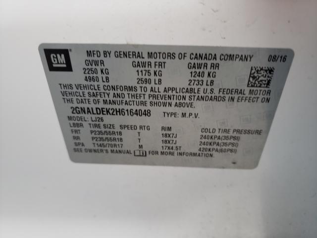 Photo 9 VIN: 2GNALDEK2H6164048 - CHEVROLET EQUINOX PR 