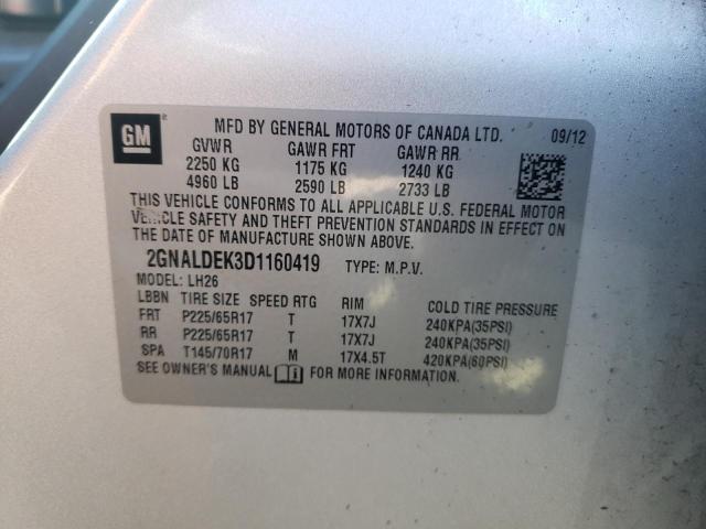 Photo 12 VIN: 2GNALDEK3D1160419 - CHEVROLET EQUINOX LT 