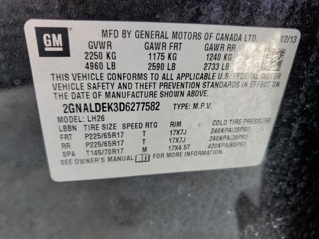 Photo 12 VIN: 2GNALDEK3D6277582 - CHEVROLET EQUINOX LT 