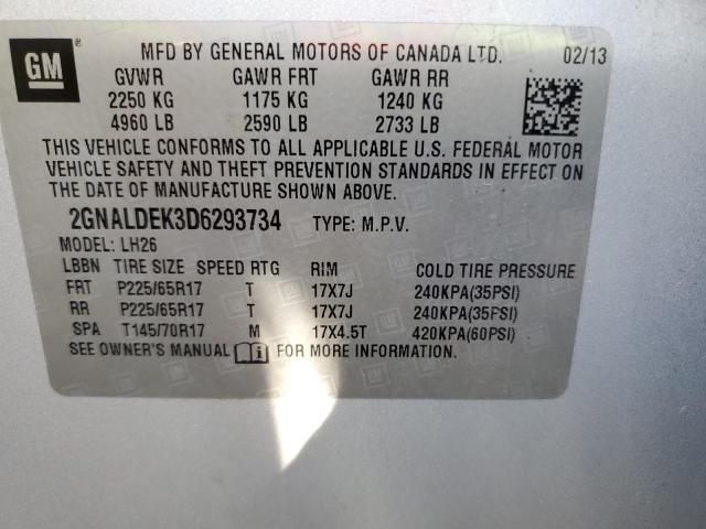 Photo 9 VIN: 2GNALDEK3D6293734 - CHEVROLET EQUINOX LT 