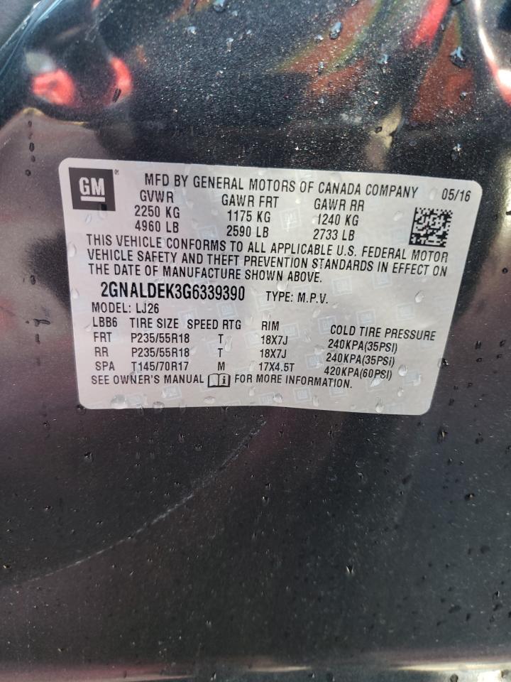 Photo 12 VIN: 2GNALDEK3G6339390 - CHEVROLET EQUINOX 