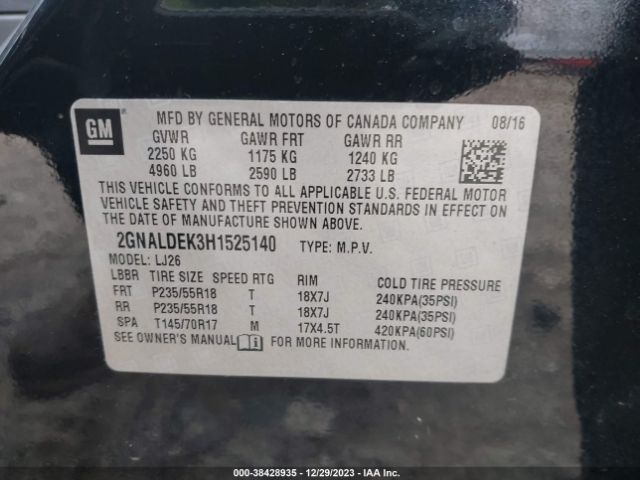 Photo 8 VIN: 2GNALDEK3H1525140 - CHEVROLET EQUINOX 