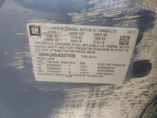 Photo 13 VIN: 2GNALDEK4C6273006 - CHEVROLET EQUINOX LT 