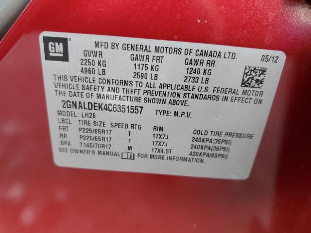 Photo 11 VIN: 2GNALDEK4C6351557 - CHEVROLET EQUINOX 