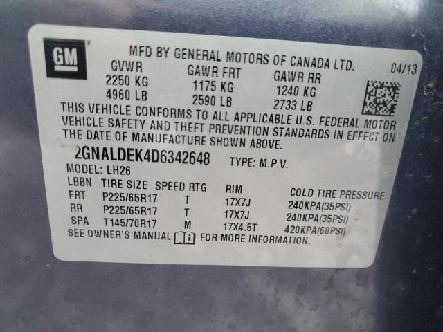 Photo 11 VIN: 2GNALDEK4D6342648 - CHEVROLET EQUINOX 