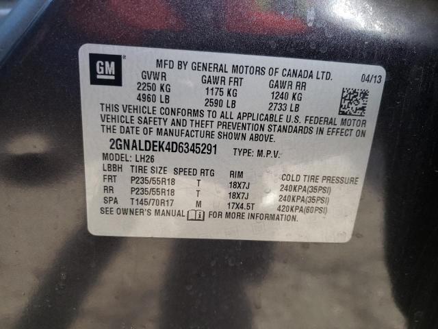 Photo 9 VIN: 2GNALDEK4D6345291 - CHEVROLET EQUINOX LT 