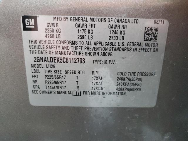 Photo 11 VIN: 2GNALDEK5C6112793 - CHEVROLET EQUINOX 