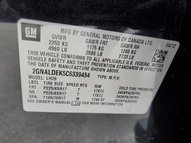 Photo 12 VIN: 2GNALDEK5C6339434 - CHEVROLET EQUINOX LT 