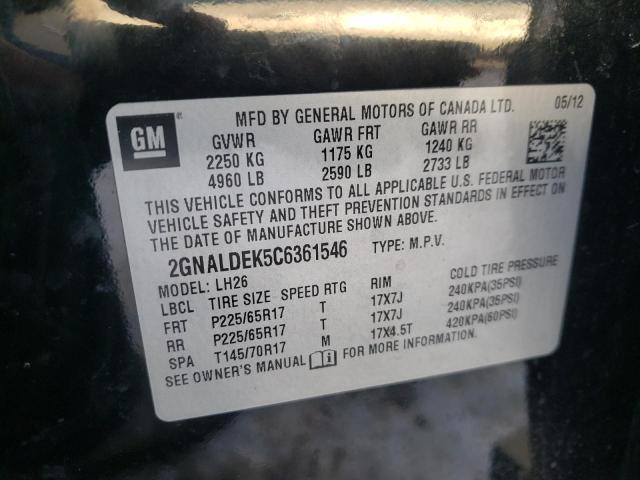 Photo 12 VIN: 2GNALDEK5C6361546 - CHEVROLET EQUINOX LT 