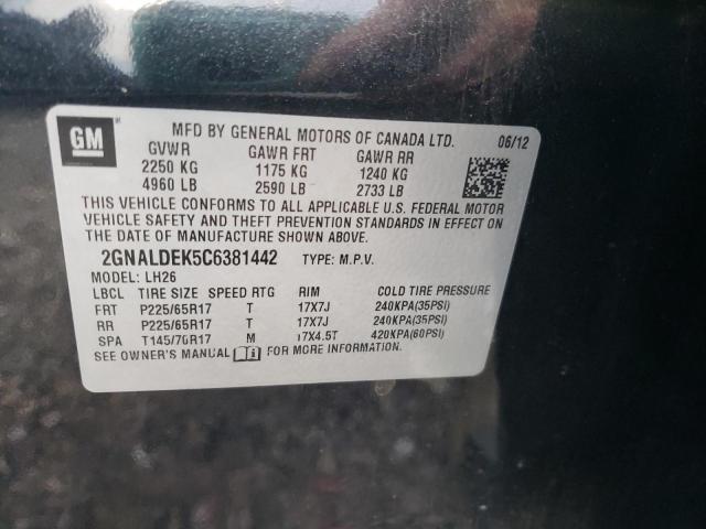 Photo 9 VIN: 2GNALDEK5C6381442 - CHEVROLET EQUINOX LT 