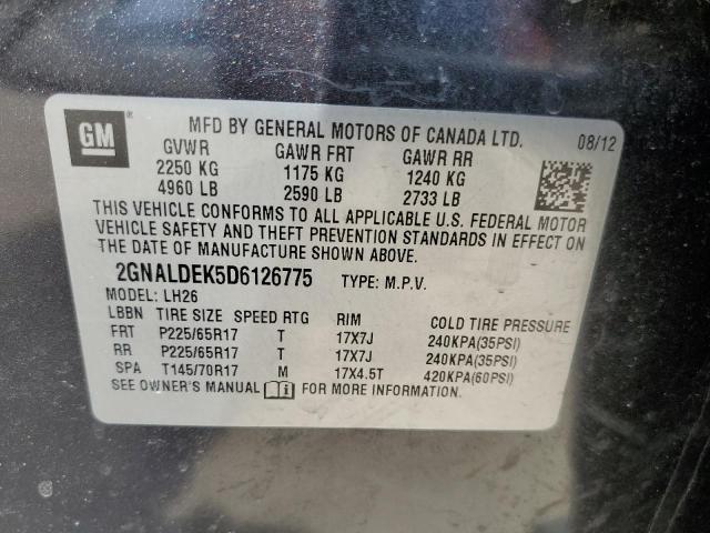 Photo 12 VIN: 2GNALDEK5D6126775 - CHEVROLET EQUINOX LT 