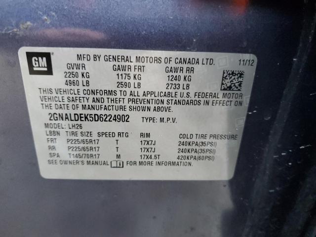 Photo 12 VIN: 2GNALDEK5D6224902 - CHEVROLET EQUINOX 