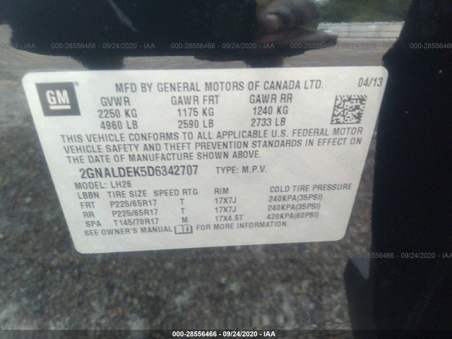 Photo 8 VIN: 2GNALDEK5D6342707 - CHEVROLET EQUINOX 