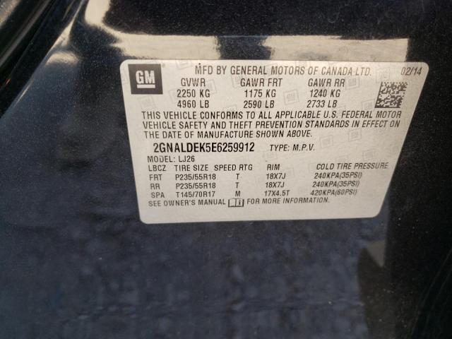 Photo 11 VIN: 2GNALDEK5E6259912 - CHEVROLET EQUINOX LT 